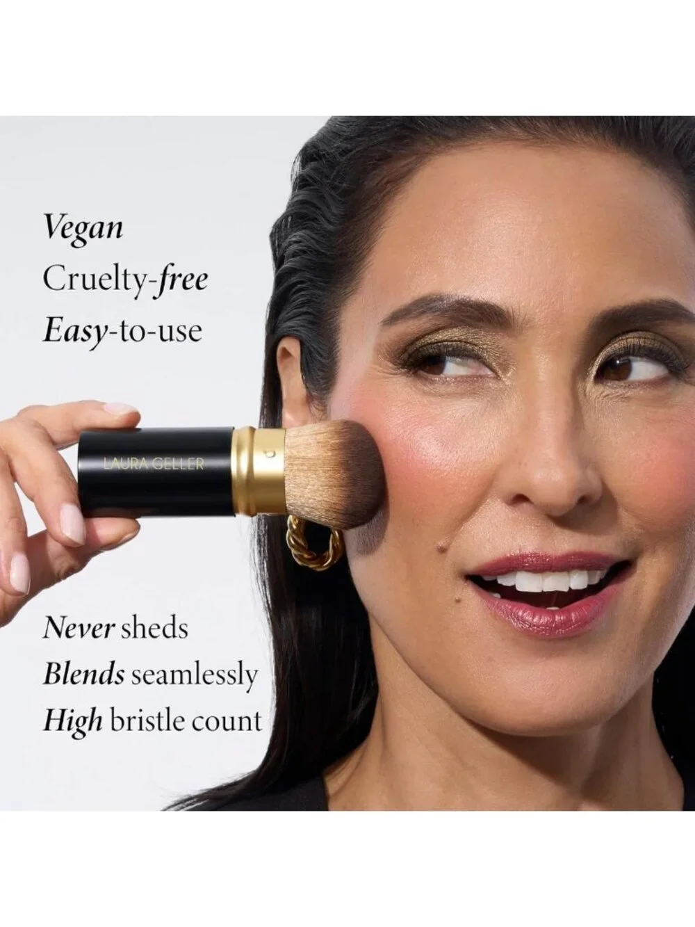 Medium Baked Foundation & Retractable Kabuki Brush Makeup Set - Flawless Finish